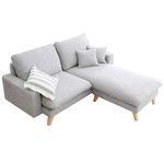 Best Furniture Parissa Solid Wood & High Density Supersoft Air Foam Three Seater Interchangeable Sofa (Grey)
