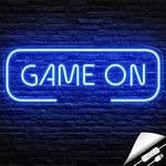 Kavaas Gaming Neon Sign, Game On Neon Sign for Game Room Decor - LED Game Neon Sign for Teen Boy Room Decor, Gamer Wall Decor - Best Gamer Gifts for Boys, Kids (Blue)