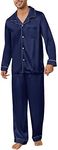 U2SKIIN Mens Silk Pajamas Set, Long