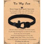 TEVOP Son Gifts, Son Braided Bracelet Son Gifts from Mum Dad, Son Bracelet Jewellery Gifts for Teenage Boys, Son Birthday Christmas Confirmation Graduation Presents