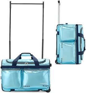 Fanwoli 23" Dance Bag with Garment Rack | Prism-Glowing Collection | Waterproof Iridescent Fabric | Ideal Competition Duffle Bag for Dancer Cheerleader Little Princess | Sapphire Blue
