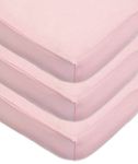 American Baby Company 3 Pack Fitted Crib Sheets 28" x 52", Soft Breathable Neutral 100% Cotton Jersey Sheet, Pink, for Boys and Girls, Fits Crib and Toddler Bed mattresses