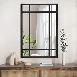 HQiJun Wall Mirror Decorative Mirrors Farmhouse for Living Room Bedroom Entryway Bathroom Vanity (black4) 29” x20” x1”