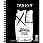 Canson XL Series Drawing Paper, Black, Wirebound Pad, 7x10 inches, 40 Sheets (92lb/150g) - Artist Paper for Adults and Students - Colored Pencil, Ink, Pastel, Marker