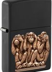 Zippo 29409 Three Monkeys Lighter, Black Matte