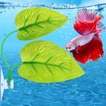 Upgraded Betta Fish Leaf Pad Hammock, Aquarium Plastic Plant Decorations Accessories, Improves Betta's Health by Simulating The Natural Habitat