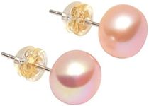 Huge Tomato 8mm Freshwater Pearl Stud Earrings Real Pearl Stud 4 Colors Available (Champagne)