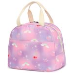 Lunch Bag for Girls Women, Reusable Insulated Lunch Tote Lunch Box for School Work Picnic (Rainbow)