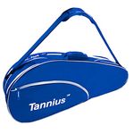 Tannius 3-5 Racket Tennis Bag, with Shoe & Phone Compartment and Protective Pad, Super Roomy and Lightweight Racquet Bag for Tennis, Badminton (Blue)