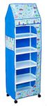 HEGZI Baby Wardrobe for Clothes Multipurpose 6 Shelves, Unbreakable Material, Portable Cloth Storage Rack, Foldable almirah for Clothes, Car, Pack of 1, Plastic