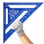 Senbaler 12 Inch/300mm Aluminum Alloy Triangle Ruler, Woodworking Speed Square Metric, Carpenters Square for Angle Measuring Marking (Blue)