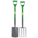 Draper Garden Tools Set - 2 Piece |Carbon Steel Garden Fork and Spade |Gardening Hand Tools Set |"Y-dee" Handle | 16566