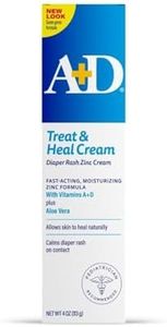 A+D Zinc Oxide Diaper Rash Cream - Soothes & Treats Diaper Rash - Zinc Oxide 10% Dimethicone 1% - Easy Spreading Cream for Baby - Healing Skin Ointment for Red, Irritated Skin - 4oz, 2 Pack