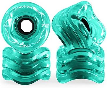 Shark Wheel 72mm 78a Longboard Cruising Wheels, DNA Formula, Set of 4 Wheels (.Transparent Emerald., 72mm)