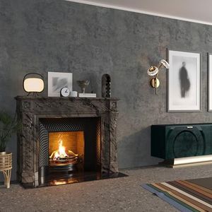 Extra Wide Blue Concrete Textured Wallpaper Peel and Stick Dark Matte Thicken 31.5x591in Retro Industrial Style Contact Paper Waterproof Self-Adhesive DIY 3D Wall Sticker Vinyl Wrap Cement Wallpaper