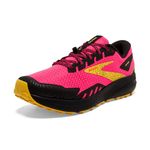 Brooks Women’s Divide 4 Trail Running Shoe, Diva Pink/Black/Lemon Chrome, 5.5