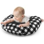 The Peanutshell Black & White Buffalo Plaid Nursing Pillow for Breastfeeding, Pillow & Nursing Pillow Cover for Baby Boys or Girls