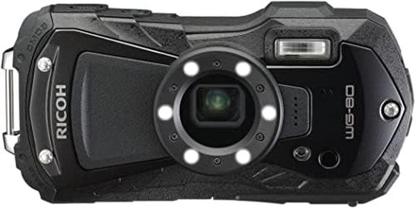 Ricoh WG-80 03122 Waterproof Digital Camera Shockproof Frost-Proof Pressureproof Black