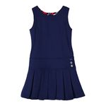 Bienzoe Girls School Uniform Jumper: Stretch Fit Pleated Hem Kids Sleeveless Jumper Navy 5