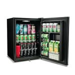 Subcold Cave60 LED Solid Door Beer Fridge for Wine & Drinks | Mini Fridge Chiller with Can Dispenser | Lockable Mini Fridge for Bedrooms Quiet | Small Fridge Frost-Free Larder | 54 Cans (Black)