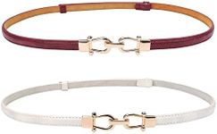 JASGOOD Leather Skinny Women Belt L