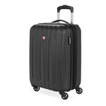 SwissGear Chrome Medium Luggage - Hardside Expandable Spinner Luggage 24-Inch - Black