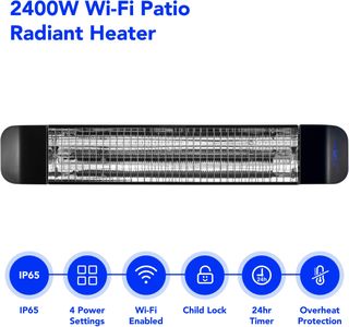 Devola 2400W Infrared Patio Heater – Outdoor Electric Wall Mounted