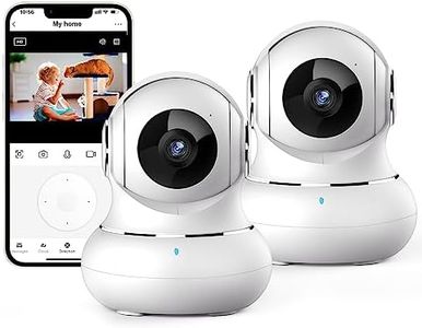 litokam 2 Pack Indoor Security Camera 2K, 360 Pan/Tilt Cameras for Home Security, Indoor Cameras for Baby/Pet/Nanny with Night Vision, 2.4 GHz Smart WiFi Camera, Motion Detection & Two Way Audio