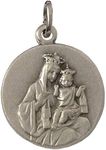 CARMEL SCAPULAR MEDAL (OUR LADY OF MOUNT CARMEL - VIRGIN OF CARMEL) - 100% MADE IN ITALY (Round Shape), silver-plated-brass, no stones