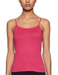 Fruit of the Loom Ultra-Soft 100% Cotton Ribbed Camisole for Women | Smooth Fit Everyday Basic Wear | Adjustable Thin Shoulder Straps | Red Pack of 1