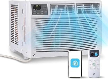 12000 BTU Window Air Conditioner with Remote,115V, Fastcooling for 550 Sq.Ft Room, WiFi Enabled, Reusable Filter, Auto Restart, Fan, Sleep, Ideal for APT, Living Room, Office