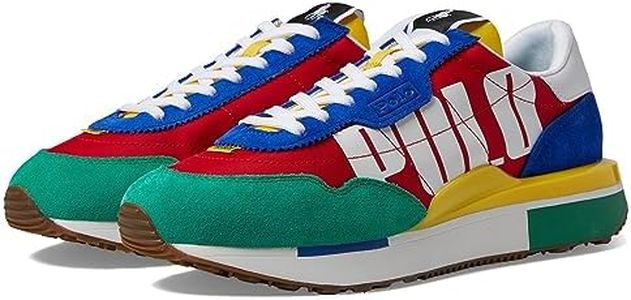 POLO RALPH LAUREN Men's Train 89vly Sneaker, Royal/Green/Yellow/Multi, 9