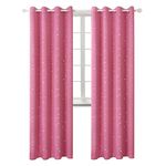 BGment Kids Blackout Curtains for Bedroom - Silver Star Printed Thermal Insulated Room Darkening Grommet Curtains for Living Room, 2 Panels of 52 x 90 Inch, Pink