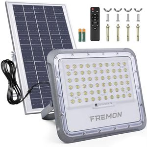 FREMON Faro LED Esterno con Pannello Solare, 200W Faretto LED da Esterno Solare con Sensore di Movimento, 3 Modes Luce Solare LED Esterno con Telecomando, Lampada Solare per Giardino e Cortile