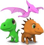 SplashEZ Dinosaur Bath Toys No Holes, Mold Free Baby Bath Toys for Toddlers 1-3, Dino Bath Toys for Tub, Beach, Pool, BPA-Free, Dishwasher-Safe, Infant Bathtub Toys for Boys & Girls 3 pcs