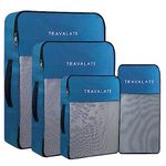 TRAVALATE Polyester 4 Set Packing Cubes 4 Various Sizes Travel Luggage Packing Clothes And Undergarment Organizer Bags Set For Men And Women - Blue