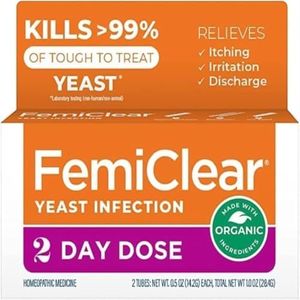 FemiClear 2-Day Dose Yeast Infection and Itch Control Ointment, for Moderate to Intense Symptoms, Made with All-Natural and Organic Ingredients, Plus External Anti-Itch Ointment for Soothing Care