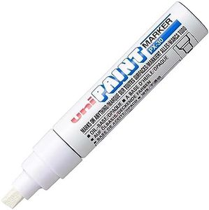 Uni Colour Broad (4-8.5mm) PX-30 White Oil Paint Marker Pen Metal Glass Wood Plastic Stone Outdoor mm Metal Chisel Nib Tip (Pack Of 1)