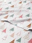 Split King Christmas Tree Sheet Set - Holiday Xmas Pattern Linen Set - Deep Pockets - Snug Fit - 4 Piece - Wrinkle Free - Comfy & Cooling Festive Winter Bedding - Easy to Care for - Kid Friendly