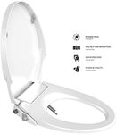 Bidet Seat Toilet Seat with Self Cleaning Dual Nozzles Non electric Separated Rear & Feminine Cleaning Natural Water Spray, Soft Closed Toilet Seat, Easy DIY Installation…