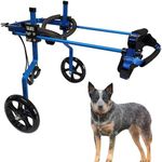 KAJILE Adjustable Dog Wheelchair,Pet Cart,Handicap Dog Weak Hind legs Rehabilitation Training,Soft Harness,Easy Assemble,blue,M-3