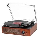 Vinyl Player Bluetooth Turntable Vinyl Record Player with Speakers Turntables for Vinyl Records 3 Speed Belt Driven Vintage Record Player Vinyl Turntable for Entertainment AUX in RCA Out