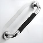 Plantex 304 Stainless Steel Grab Bar for Toilet with Grip/Anti-Slip Handle for Bathroom Support - Pack of 1 (Chrome & Black)