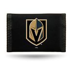 Rico Industries NHL Rico Industries Vegas Golden Knights Nylon Tri-Fold Wallet Nylon Tri-Fold Wallet, Black, 4-"