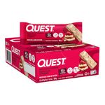 Quest Nutrition White Chocolate Raspberry Flavoured Protein Bar, High Protein, Gluten Free, Keto Friendly, Black, 12 Count (Pack of 1)