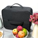 Lunch Box Bag Food Storage for Men Women Adults and Kids, Portable Thermal Insulated Cooler Bag, Compact Adult Lunch Box Work Office, Travel kit.UK Brand. (Black Large)