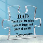 Moyel Dad Gifts from Daughter Son Dad’s Puzzle Acrylic Plaque Funny Gifts for Dad Who Has Everything Christmas Fathers Day Birthday Gifts for Dad Daddy Father from Kids Wife