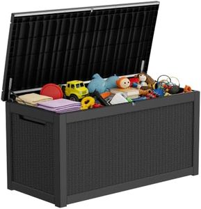 350 Gallon Extra Large Outdoor Storage Box, Reinforced Heavy-Duty Deck Box