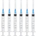 25 Pack 3ml Plastic Lab Syringes with 23Ga, for Scientific Labs, Industrial Dispensing and Liquid Measuring Syringe Tools, Individually Sealed Packaging