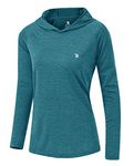 YSENTO Women's Long Sleeve Running Hoodie Gym Sports Yoga Tops Shirts UPF 50+ with Thumb Hole(Dark Blue,m)